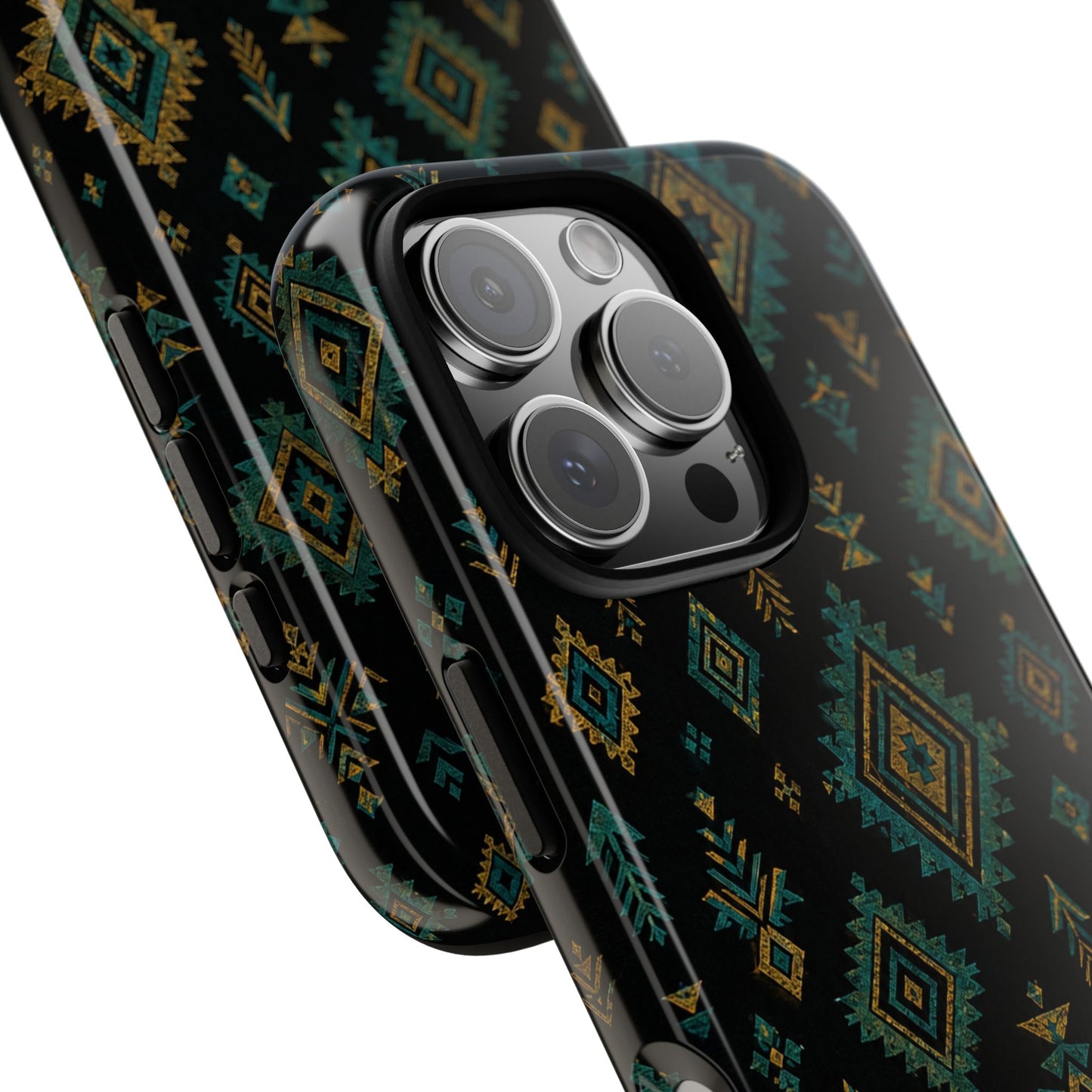 Turquoise Gold Aztec Tough Case