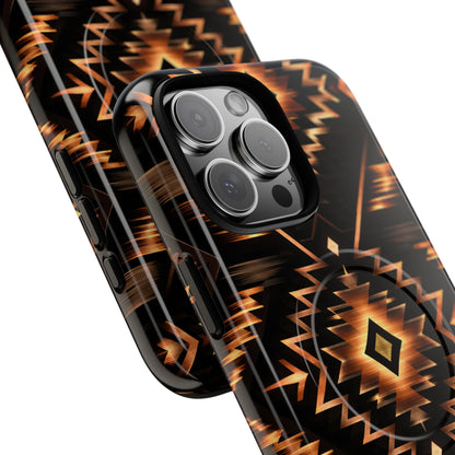 Black Gold Aztec Rug Magnetic Case