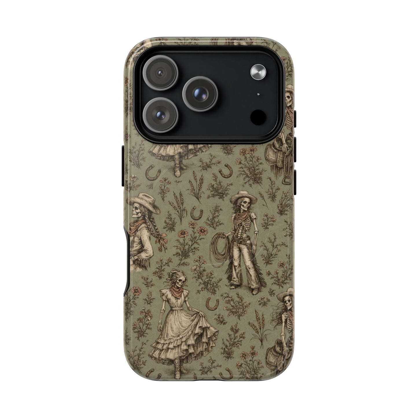 Skeleton Cowgirl Toile Magnetic Case