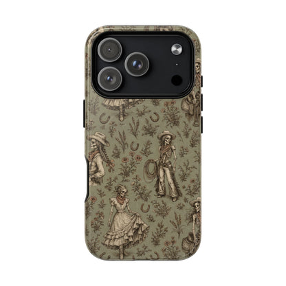 Skeleton Cowgirl Toile Magnetic Case
