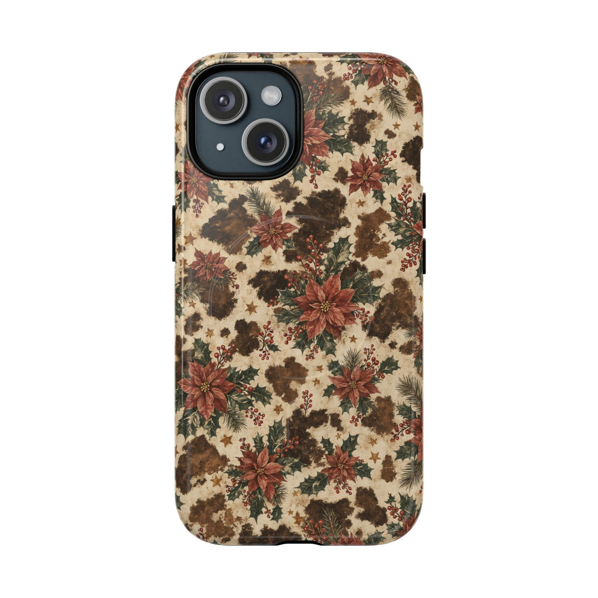 Cowhide Poinsettia Magnetic Case
