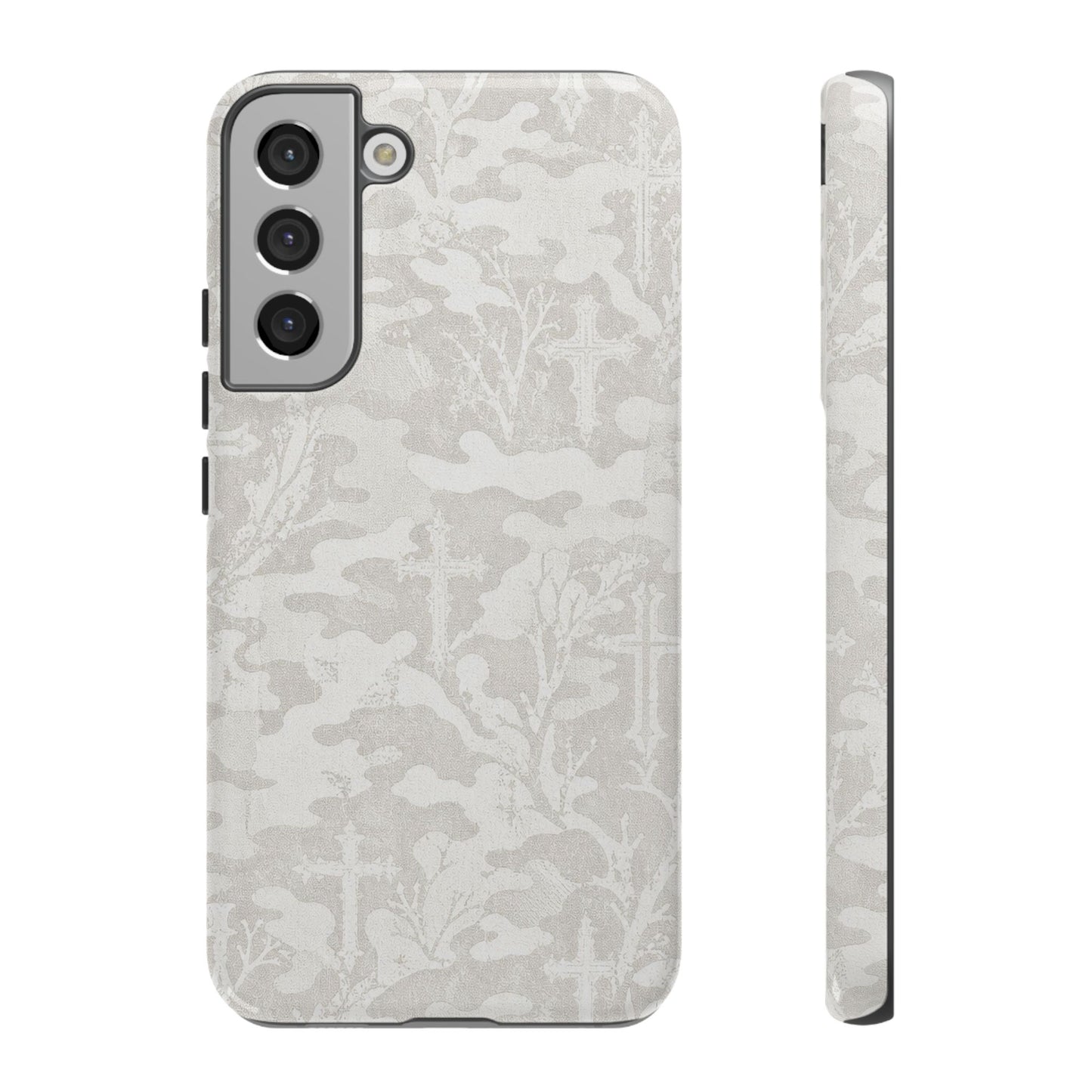 White Camo Cross Tough Case