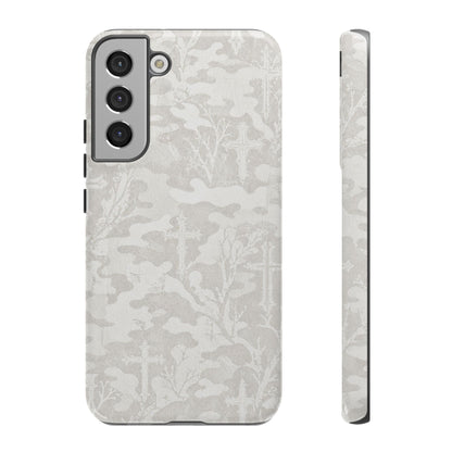White Camo Cross Tough Case