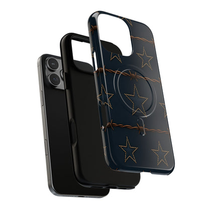 Navy Stars + Barbed Wire Magnetic Case