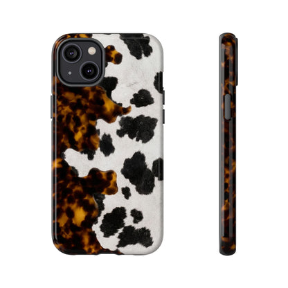 Tortoiseshell + Cowhide Tough Case