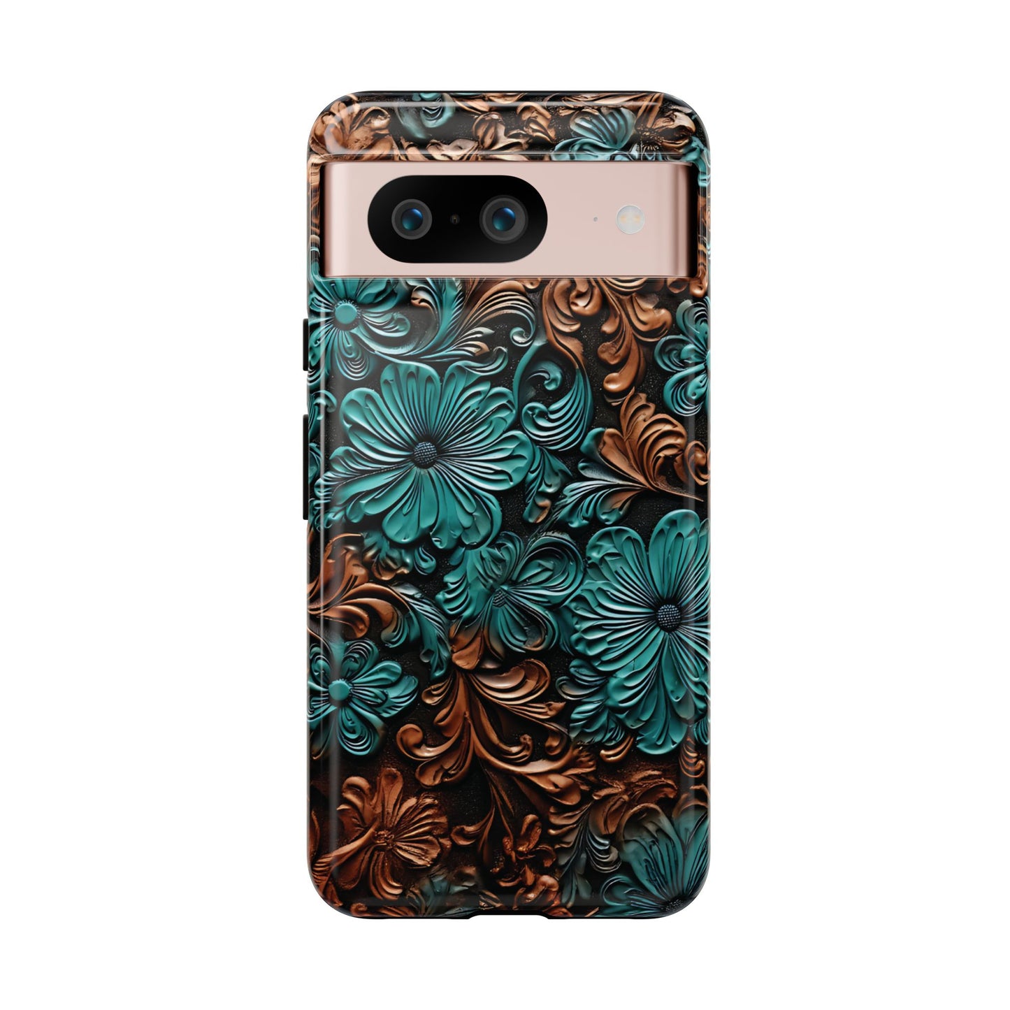 Faux Tooled Floral Tough Case