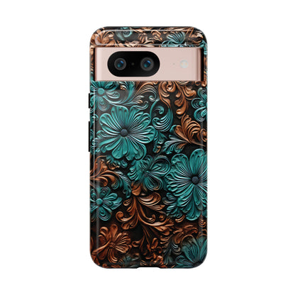 Faux Tooled Floral Tough Case