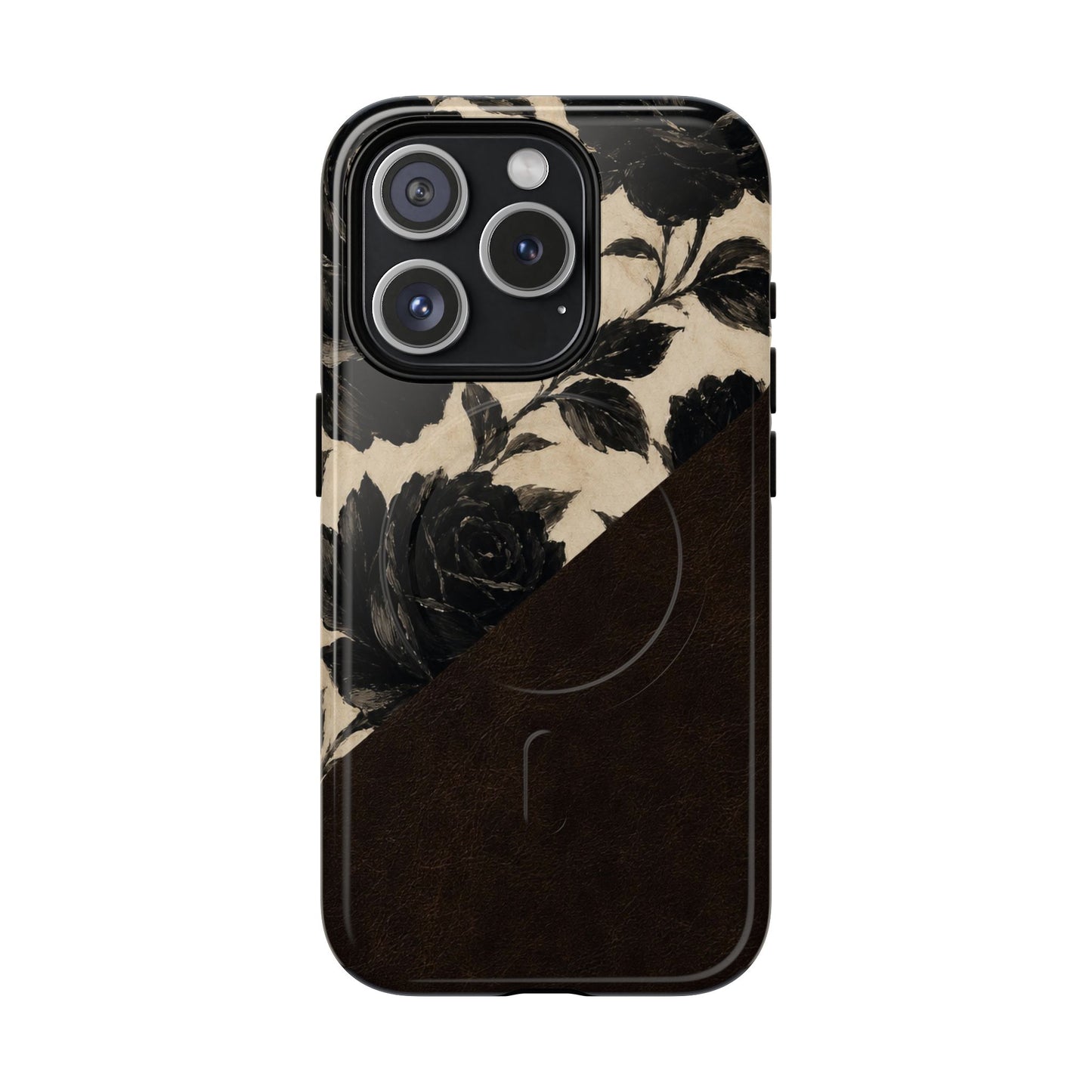 Rose Leather Magnetic Case