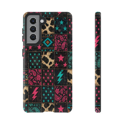 Neon Cowhide Patchwork Tough Case