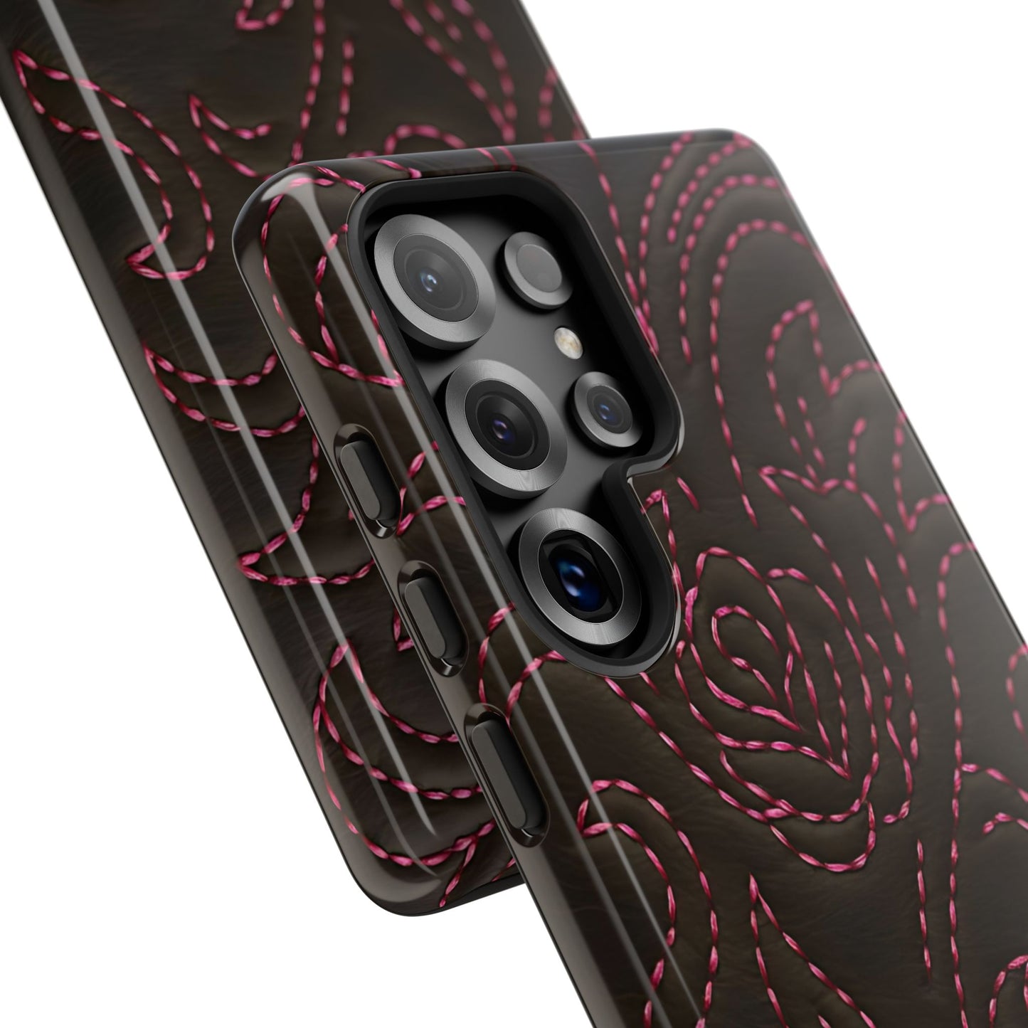 Pink on Black Stitch Tough Case