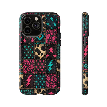 Neon Cowhide Patchwork Tough Case