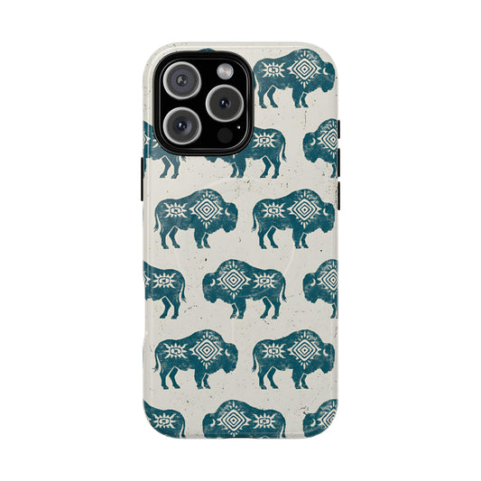 Teal Aztec Buffalo Magnetic Case
