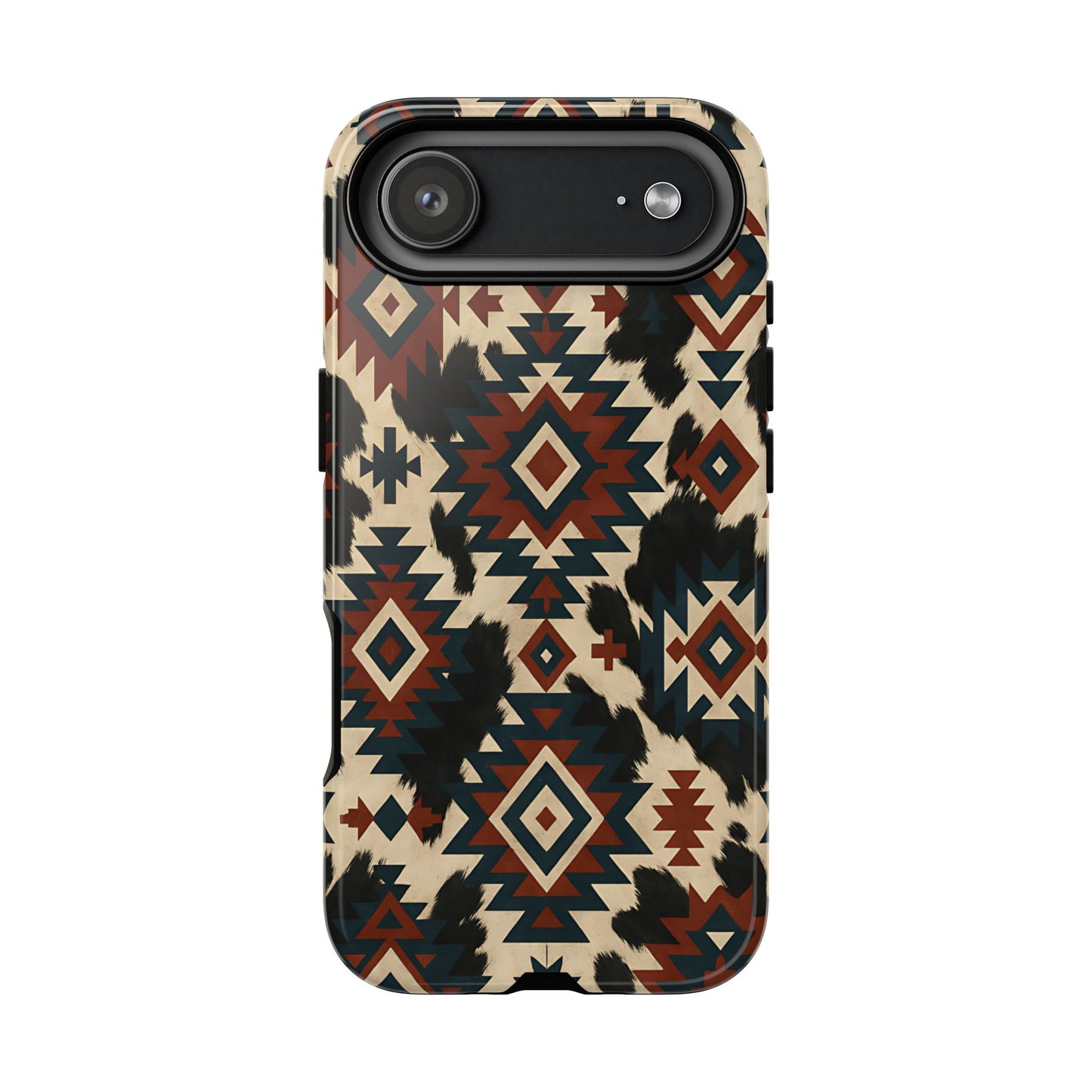 Rust Aztec + Cowhide Tough Phone Case
