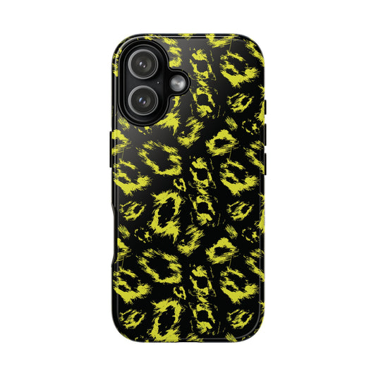 Neon Yellow Leopard Tough Phone Case