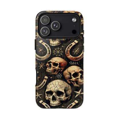 Skulls Horseshoes Dark Tough Phone Case