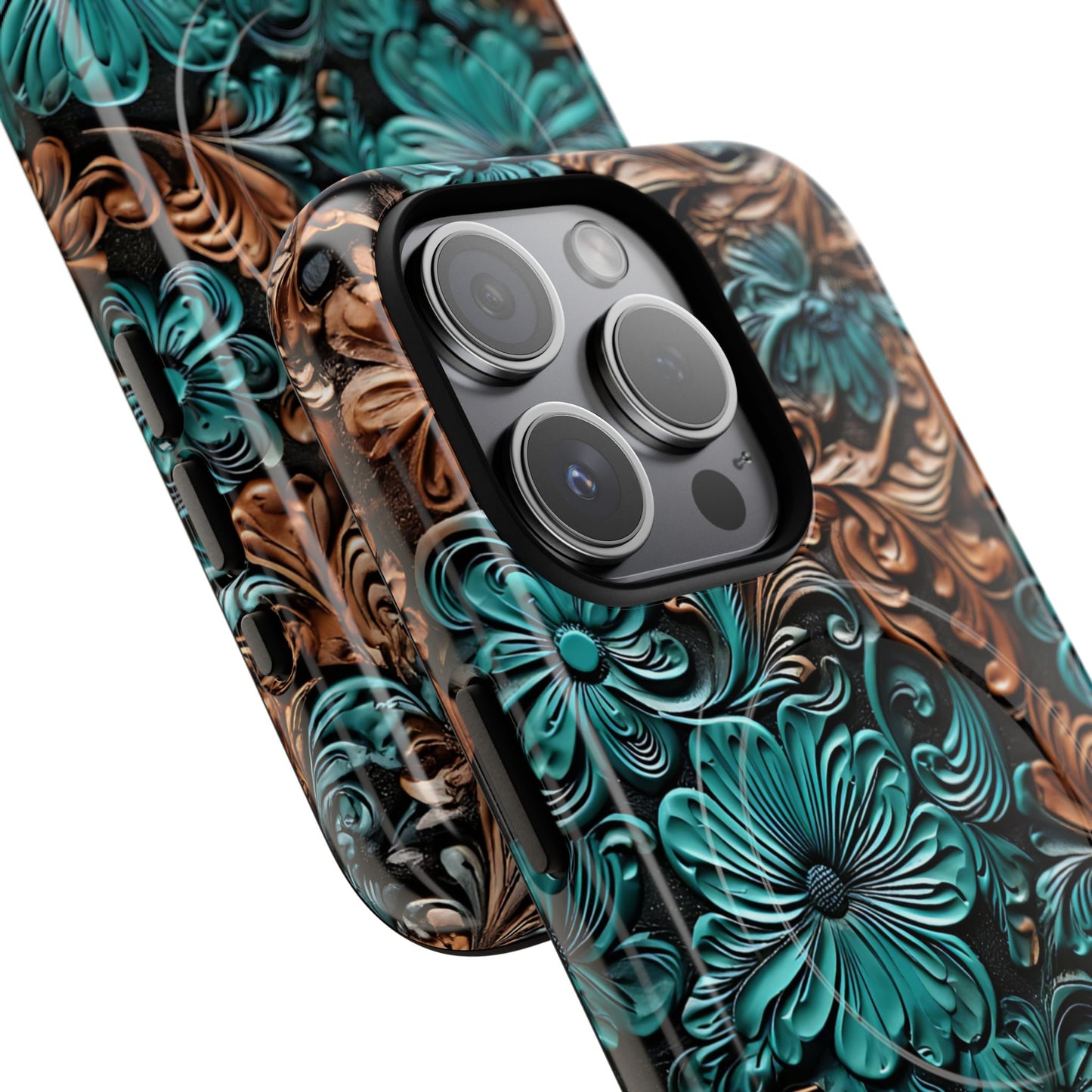Tooled Floral Magnetic Case