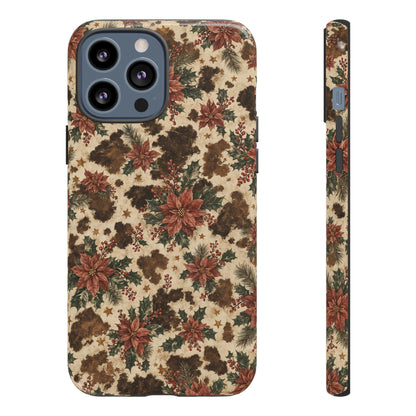 Cowhide Poinsettia Tough Case