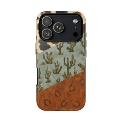 Cowhide Turquoise Cactus Tough Case