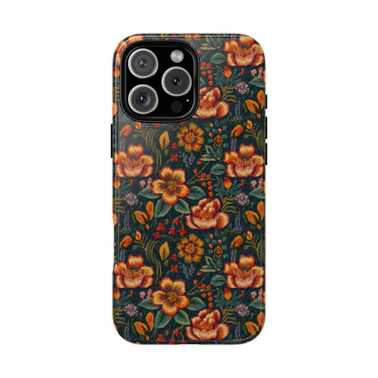 Embroidered Flowers Tough Phone Case