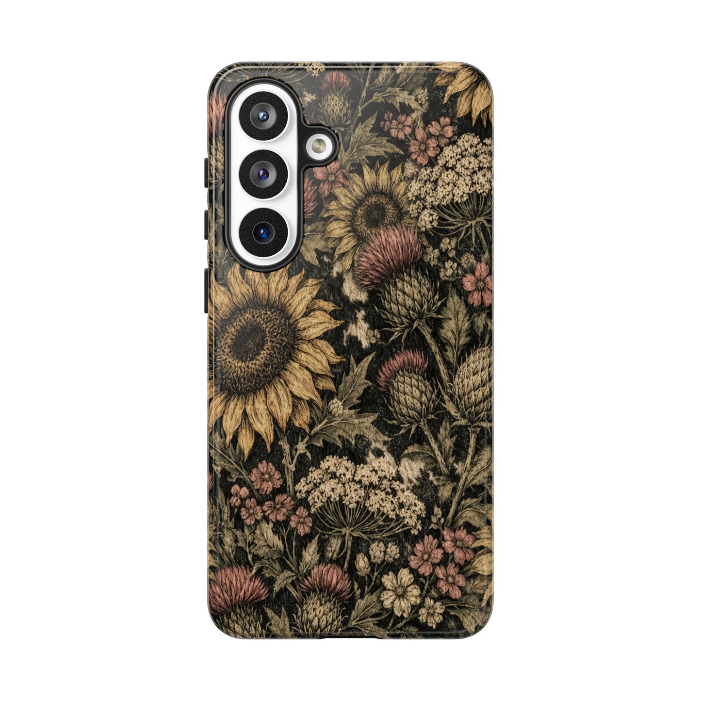 Cowhide Sunflower Thistles Tough Case