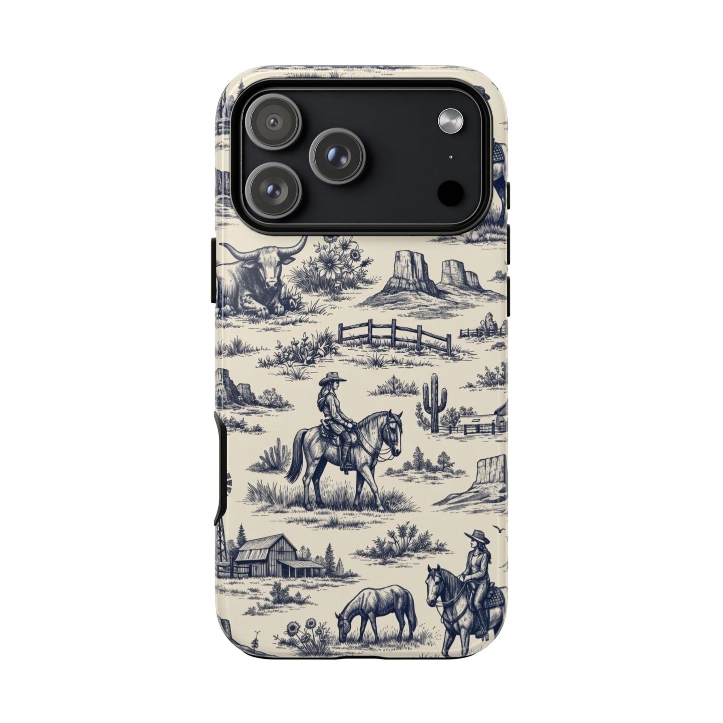 Western Toile Navy Tough Case