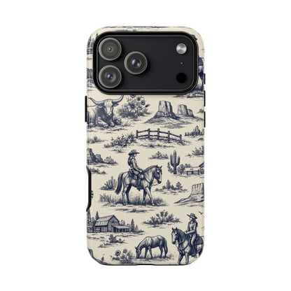 Western Toile Navy Tough Case