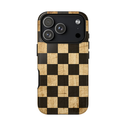Checkered Rustic Wood Tough Phone Case