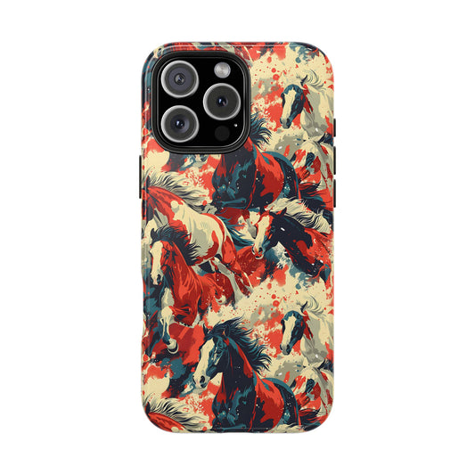 Red White Blue Horses Phone Case