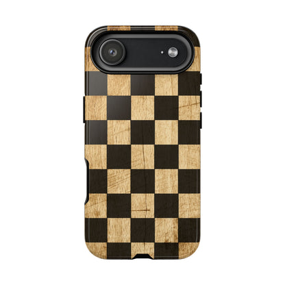 Checkered Rustic Wood Tough Phone Case