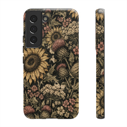 Cowhide Sunflower Thistles Tough Case