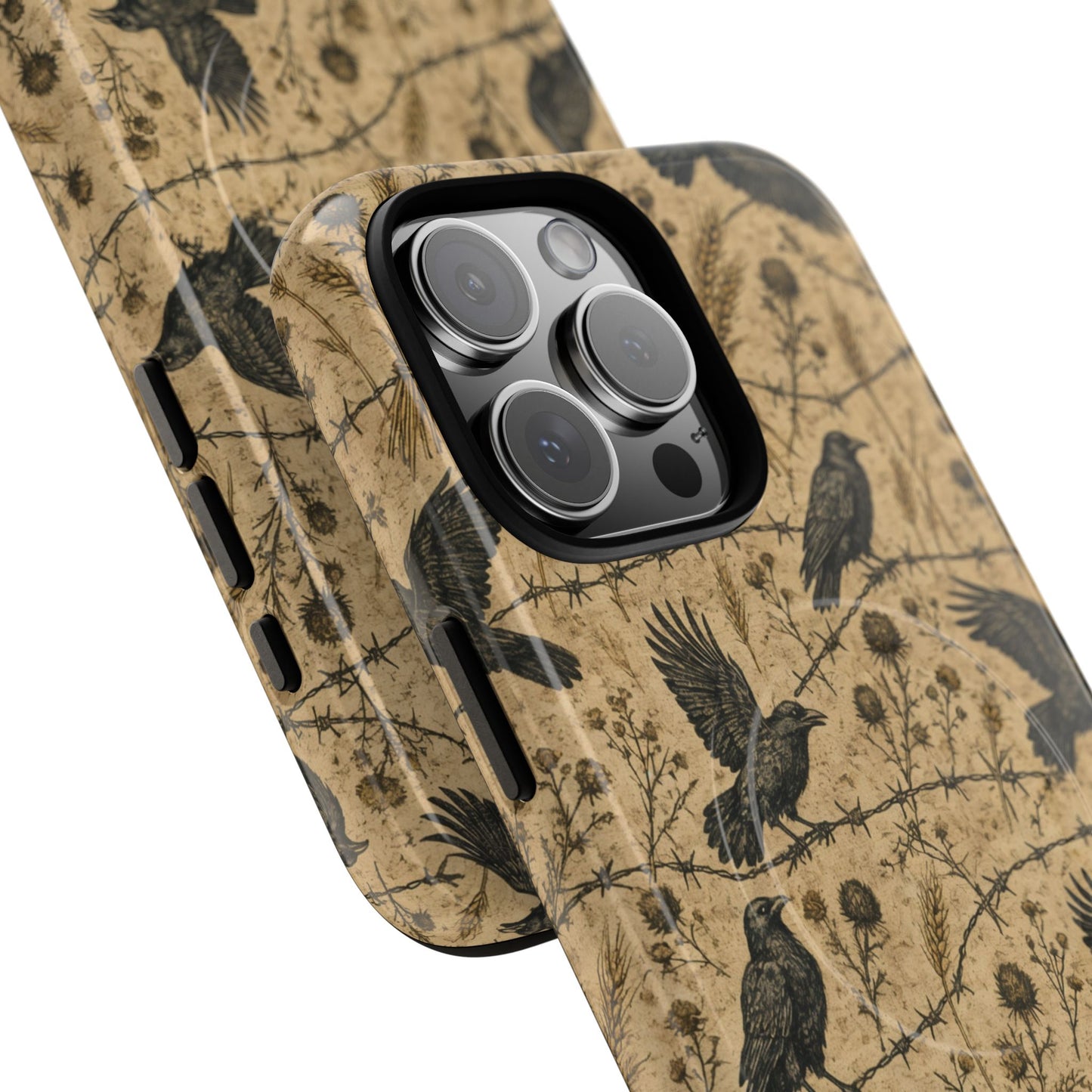 Crow Wheat Barbwire Magnetic Case