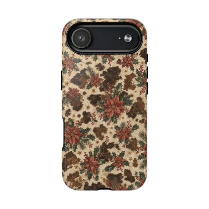 Cowhide Poinsettia Magnetic Case