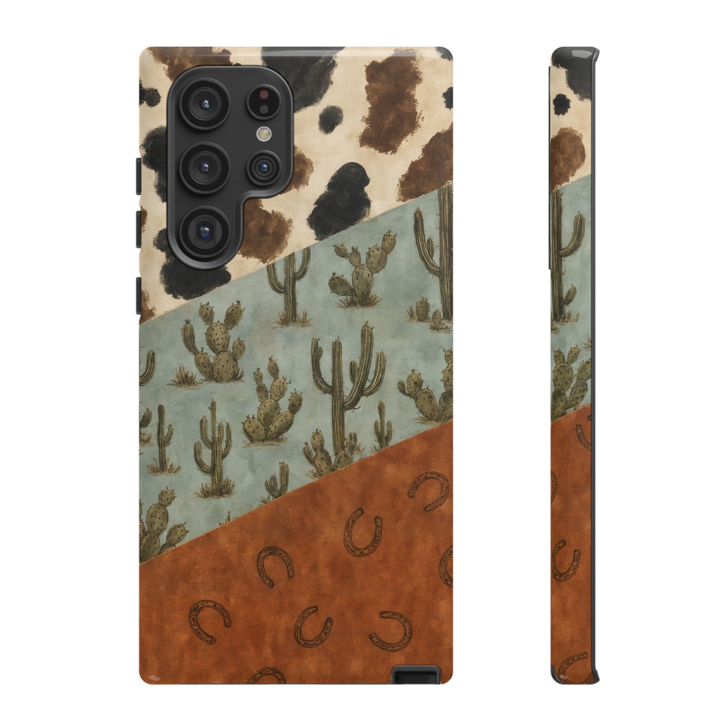 Cowhide Turquoise Cactus Tough Case