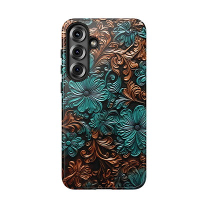 Faux Tooled Floral Tough Case