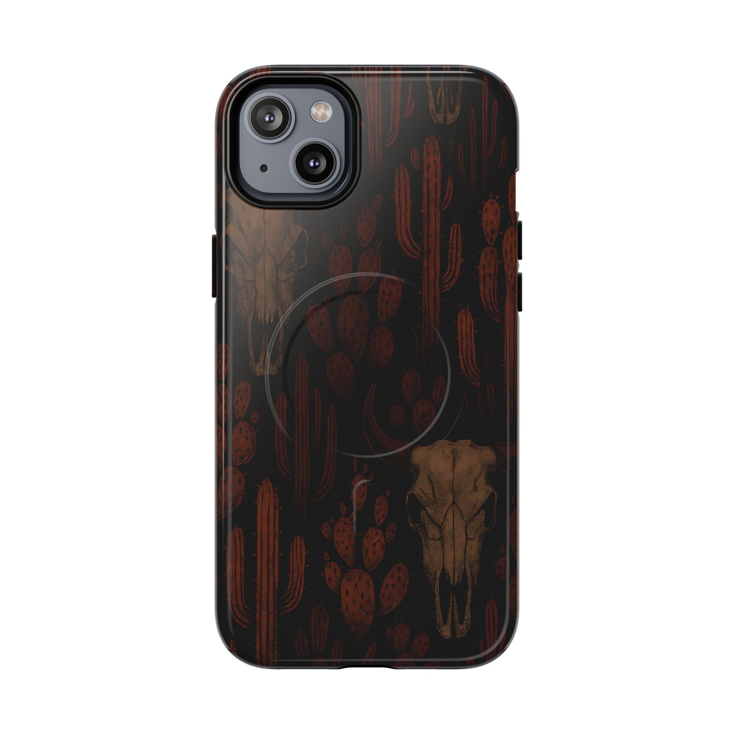 Midnight Cactus Bull Skull Magnetic Case