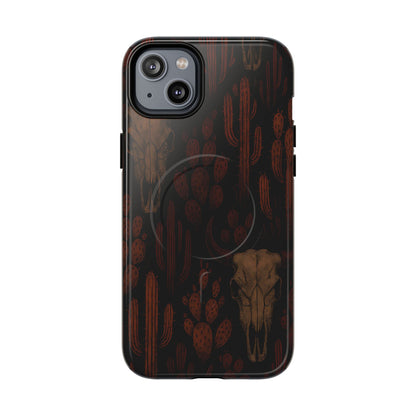 Midnight Cactus Bull Skull Magnetic Case