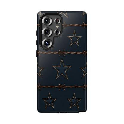 Navy Stars + Barbed Wire Tough Phone Case
