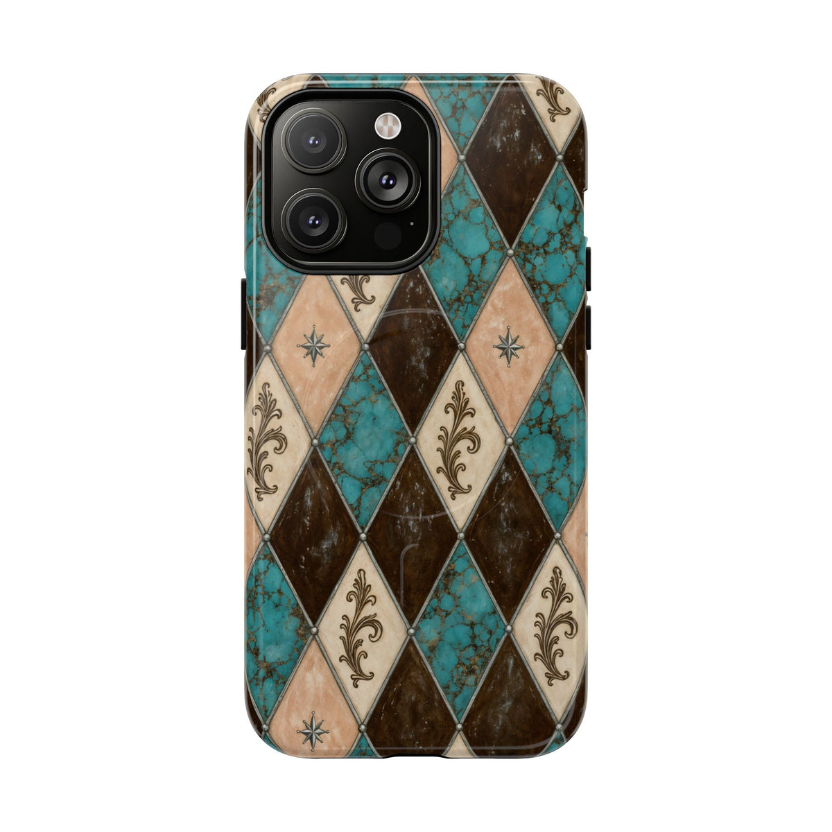 Turquoise Harlequin Magnetic Case