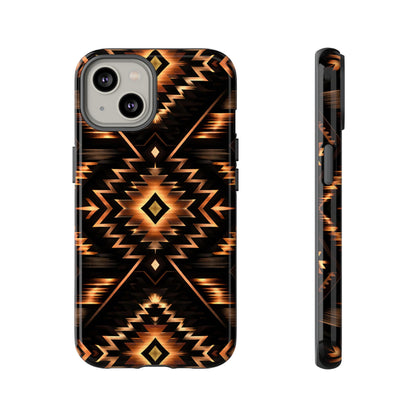 Black Gold Aztec Rug Tough Case