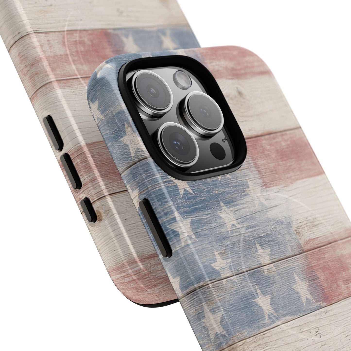 White Wood Flag Magnetic Case