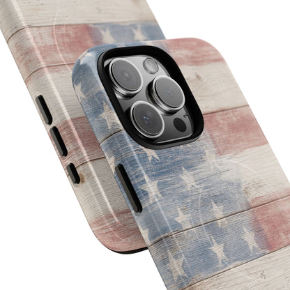 White Wood Flag Magnetic Case