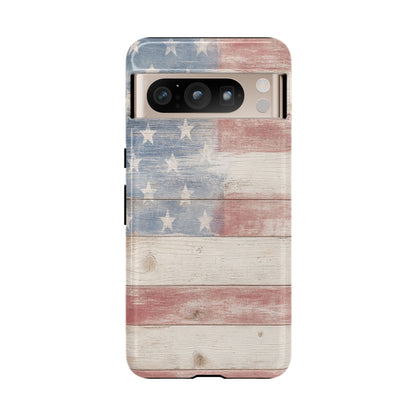 White Wood Flag Tough Case