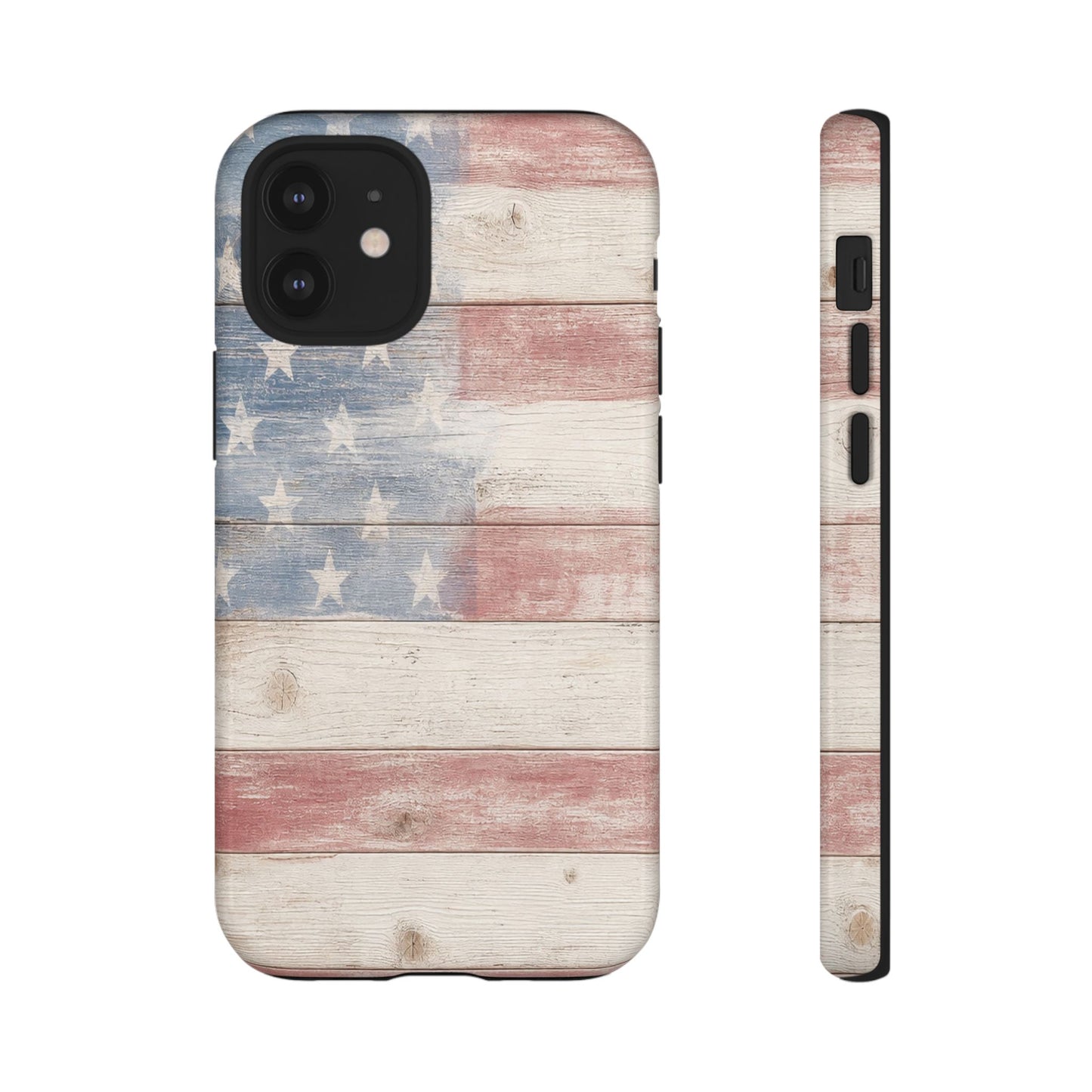 White Wood Flag Tough Case
