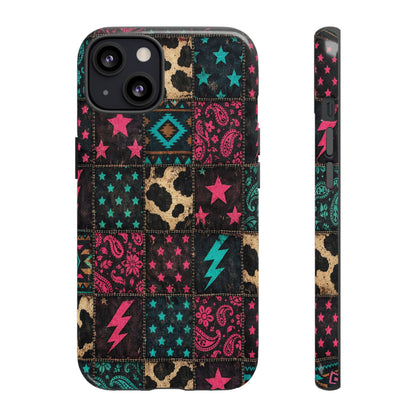 Neon Cowhide Patchwork Tough Case