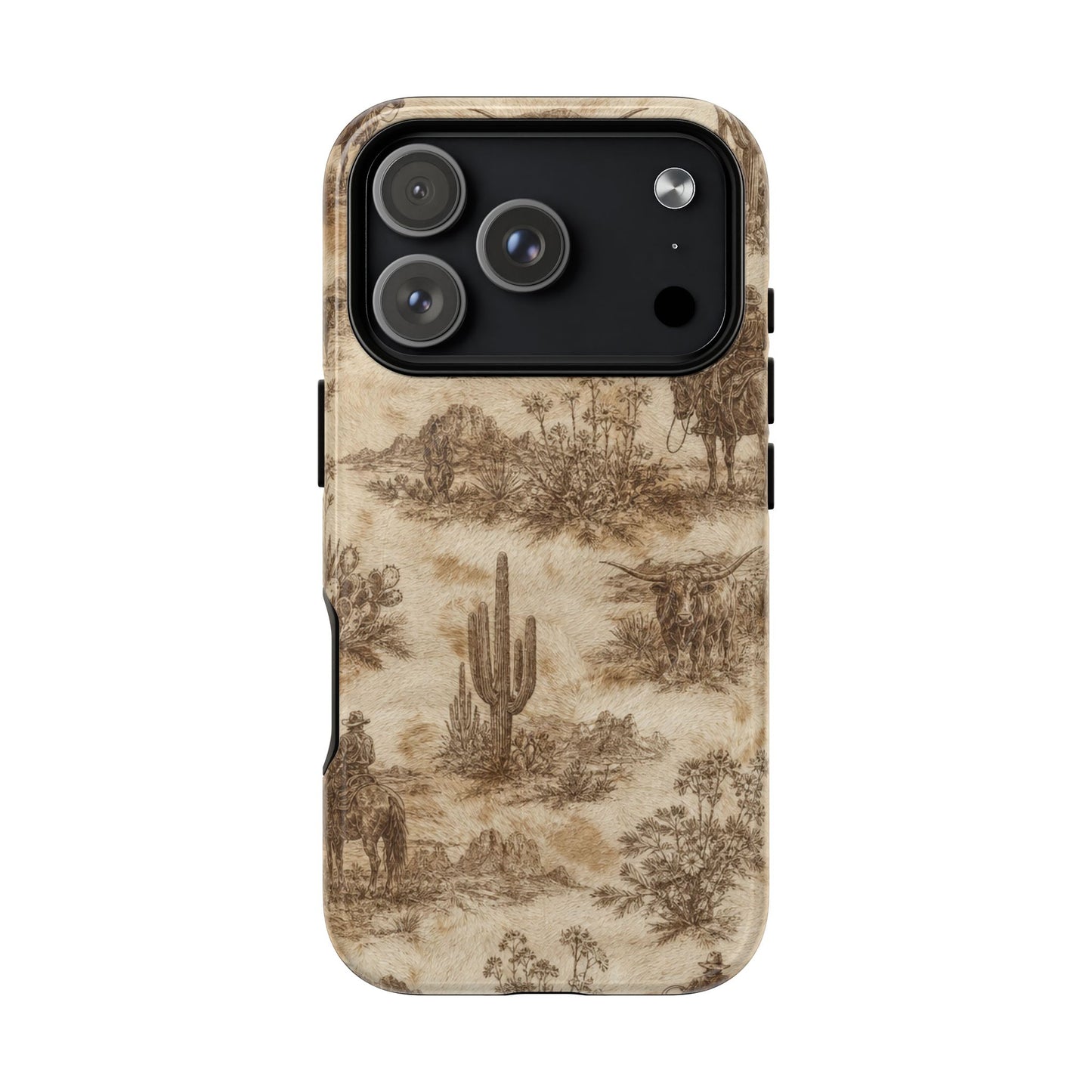 Ivory Cowhide Toile Magnetic Case