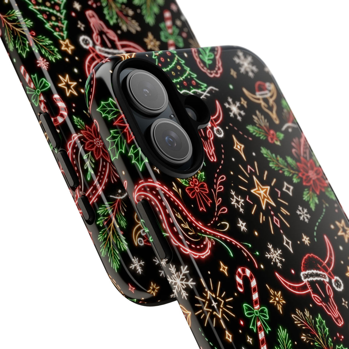 Neon Christmas Skulls Tough Case