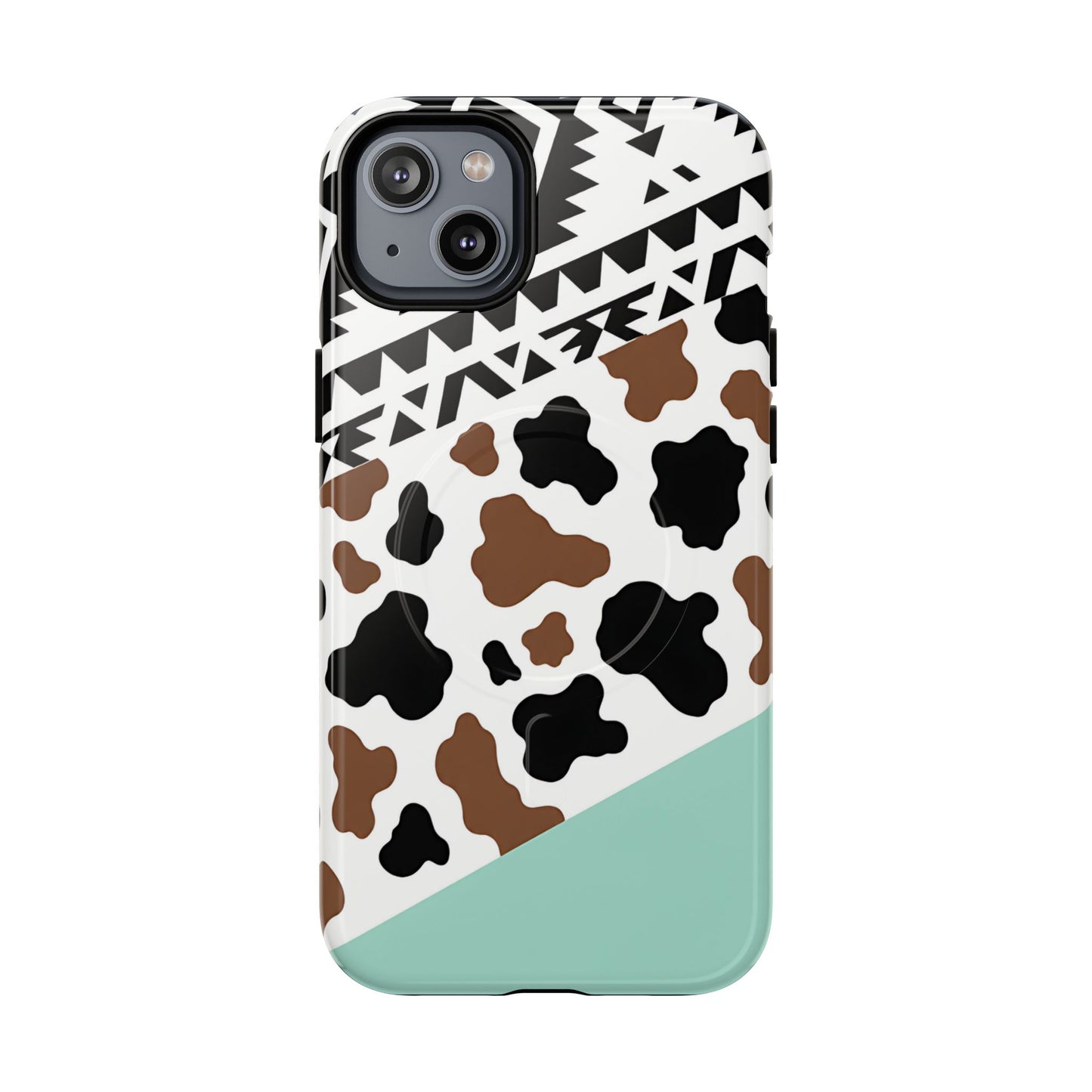 Mint Aztec Cowhide Magnetic Case