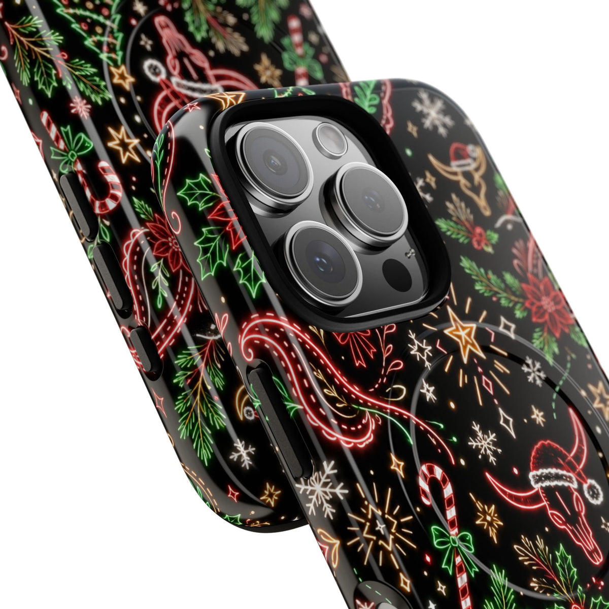 Neon Christmas Skulls Magnetic Case