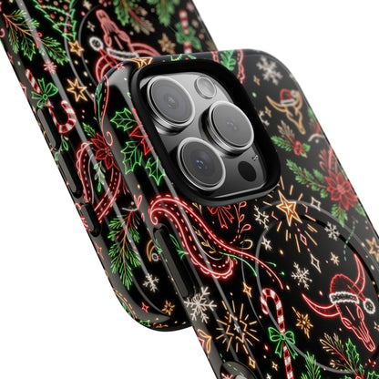 Neon Christmas Skulls Magnetic Case