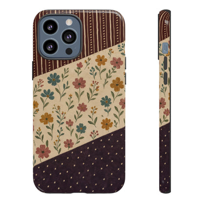 Fall Floral Stripe Tough Case